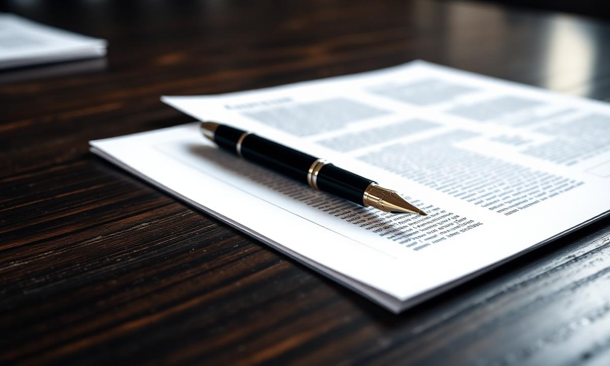Business documents on a boardroom table